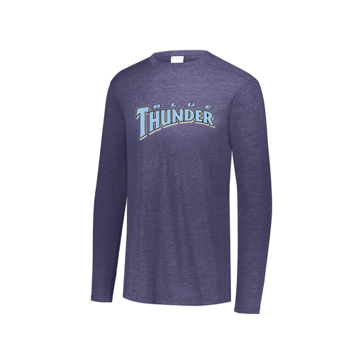 [FTLCUBNV-YS-LOGO3] Decker Youth Tri-Blend T-Shirt - Long Sleeve (Youth S, Navy, Logo 3)