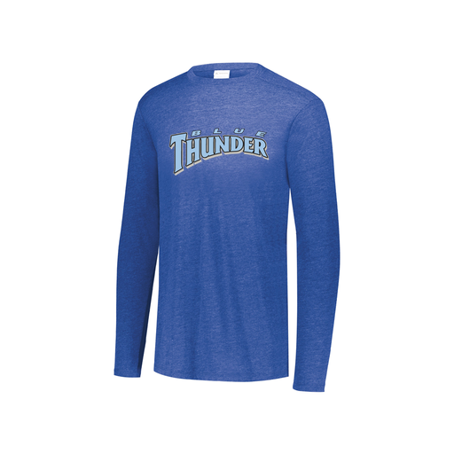 [FTLCUBRY-YS-LOGO3] Decker Youth Tri-Blend T-Shirt - Long Sleeve (Youth S, Royal, Logo 3)