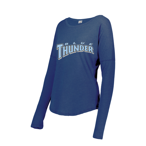 [FTLCUBRY-FAS-LOGO3] Decker Women's Tri-Blend T-Shirt - Long Sleeve (Female Adult S, Royal, Logo 3)