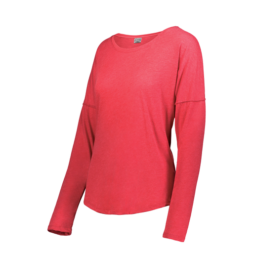 [FTLCUBRD-FAS-LOGO2] Decker Women's Tri-Blend T-Shirt - Long Sleeve (Female Adult S, Red, Logo 2)