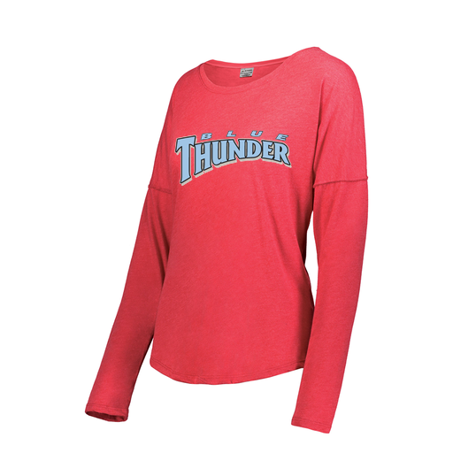 [FTLCUBRD-FAS-LOGO3] Decker Women's Tri-Blend T-Shirt - Long Sleeve (Female Adult S, Red, Logo 3)
